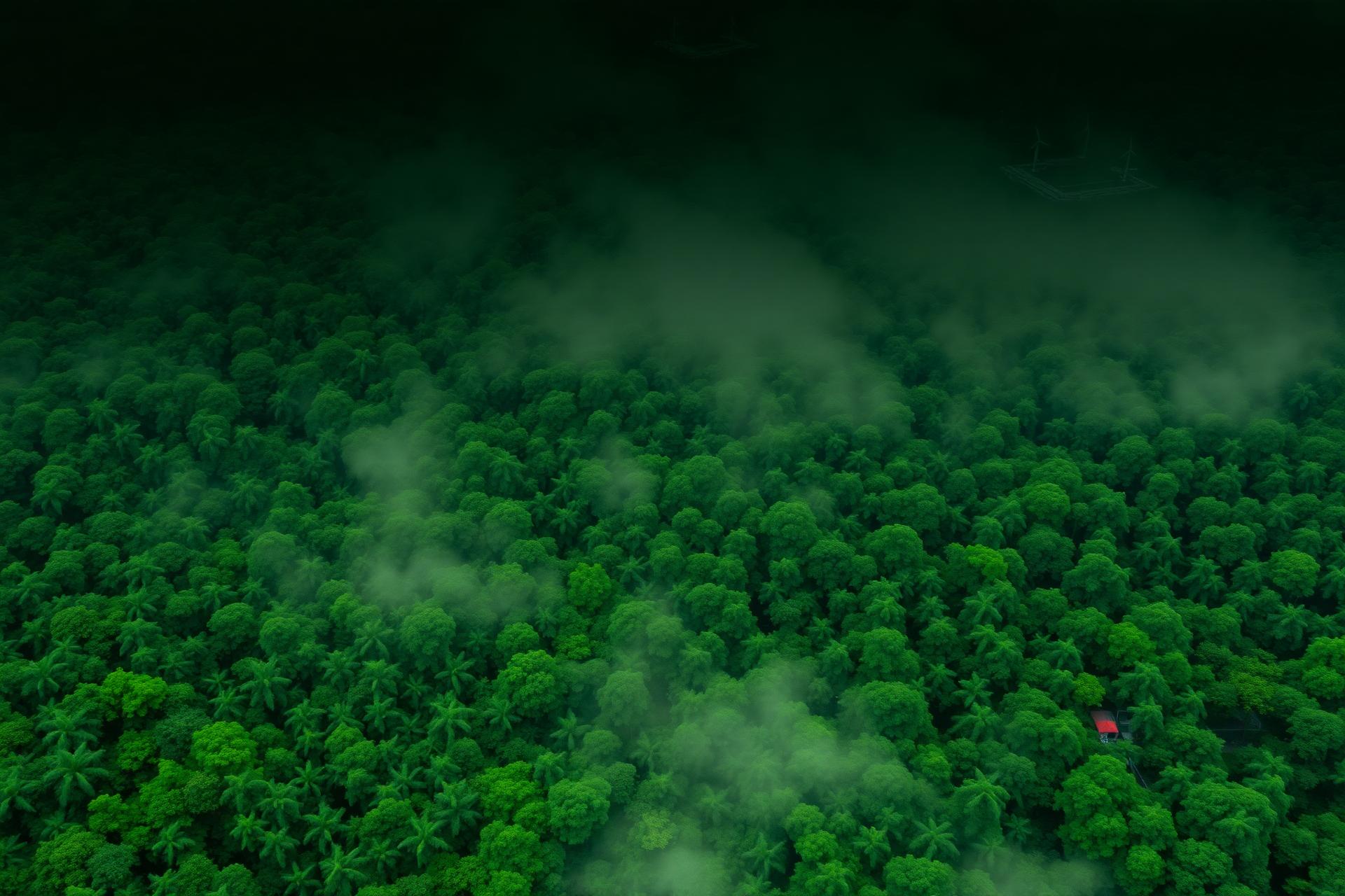 Aerial forest canopy — nature-based carbon assets